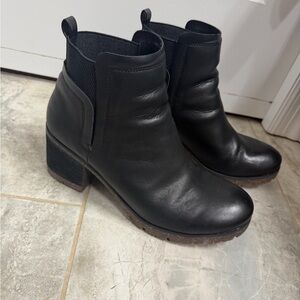 Kork-Ease Black Leather Ankle Booties